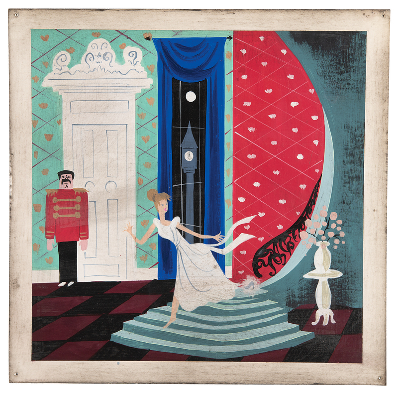 Lot 393 Mary Blair concept painting of Cinderella's midnight flight from Cinderella