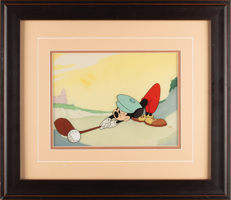 Lot 371 Mickey Mouse production cel and production background from Canine Caddy