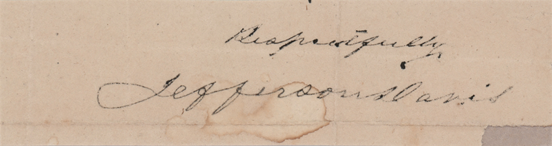 Lot 242 Jefferson Davis Signature