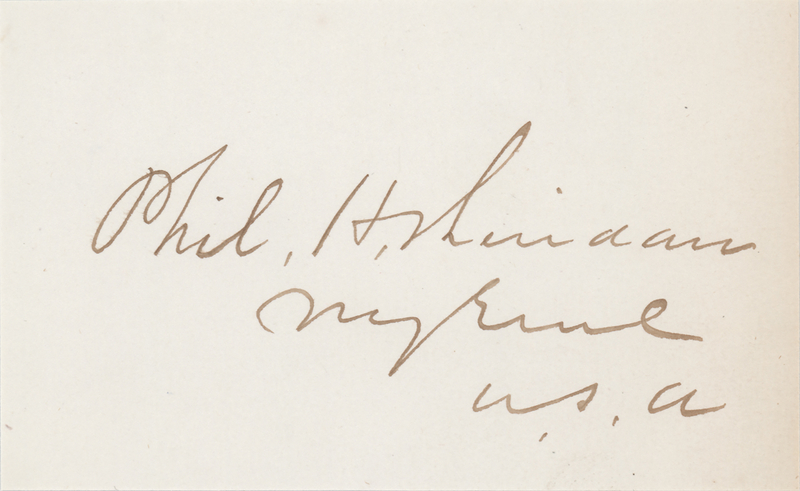 Lot 275 Philip H. Sheridan Signature