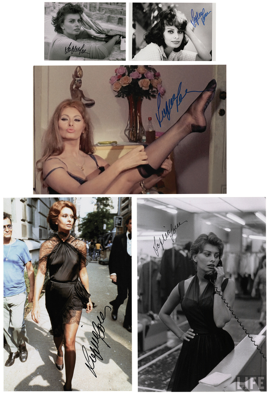 Lot 869 Sophia Loren (5) Signed Photographs