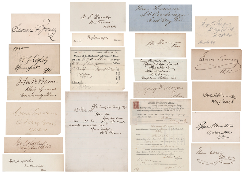 Lot 241 Civil War Autograph Collection: (20) Generals, Officers, and Politicians
