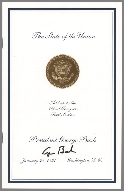 Lot 25 George Bush Signed 'State of the Union' Booklet