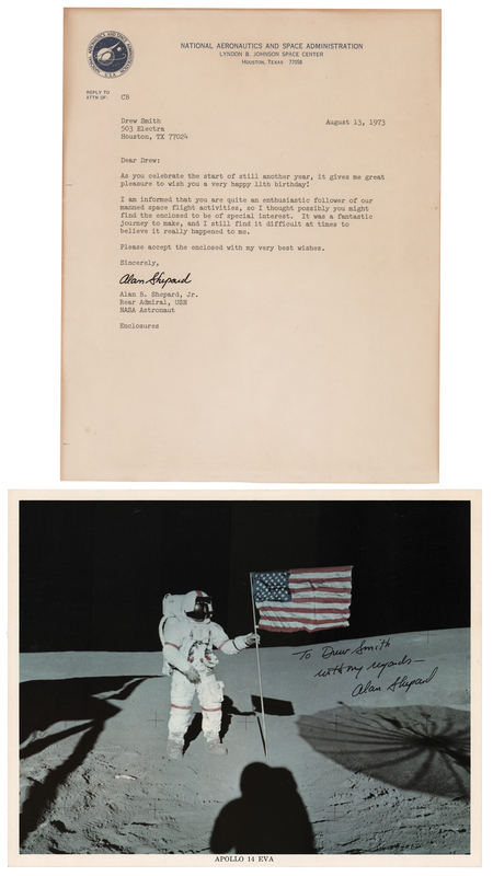 Lot 306 Alan Shepard (2) Signed Items - Typed Letter and Photograph