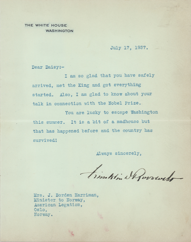 Lot 93 Franklin D. Roosevelt Typed Letter Signed as President