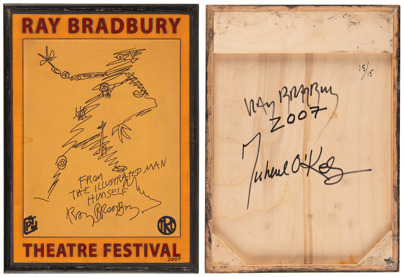Lot 629 Ray Bradbury Signed 'The 1st Ray Bradbury Theatre Festival' Ceramic Plaque (Ltd. Ed. #15/15)
