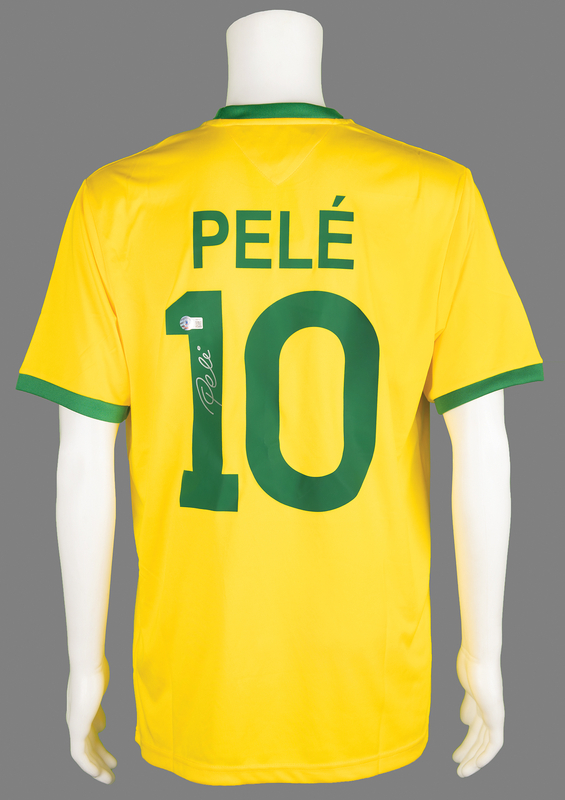 Lot 929 Pele Signed Brazil Soccer Jersey