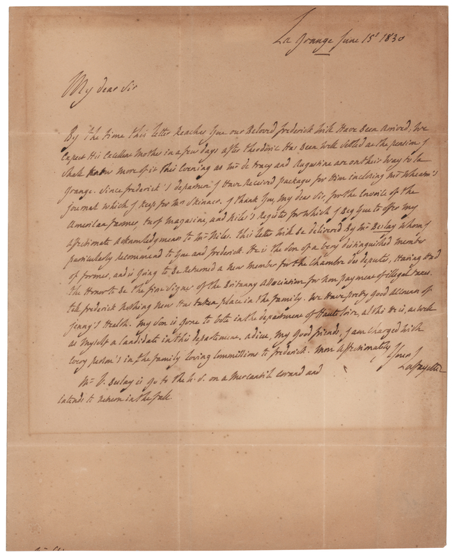 Lot 256 Marquis de Lafayette Autograph Letter Signed