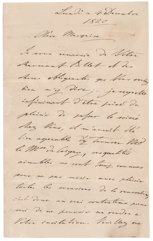 Lot 191 King William II of the Netherlands Autograph Letter Signed