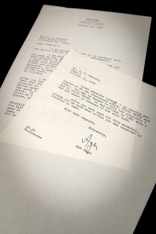 Lot 601 Ayn Rand Typed Letter Signed on the Film Adaptation of The Fountainhead: 