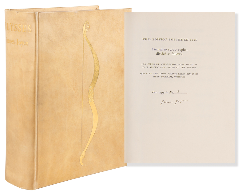 Lot 597 James Joyce Signed Book - Ulysses (Ltd. Ed. #6/100, Published by The Bodley Head in 1936)