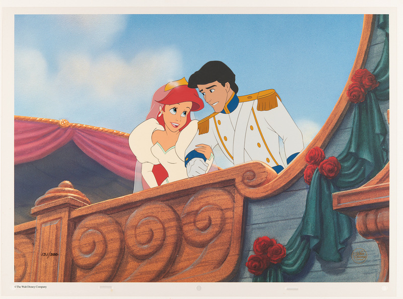 Lot 390 Ariel and Prince Eric limited edition cel from The Little Mermaid (Ltd. Ed. #151/500)