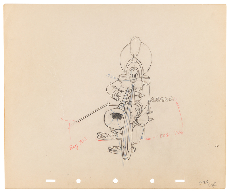 Lot 440 Goofy production drawing from Mickey's Amateurs