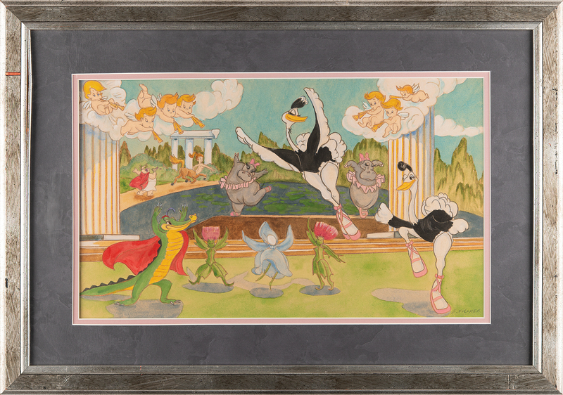 Lot 457 Frank Follmer panoramic concept painting for Fantasia