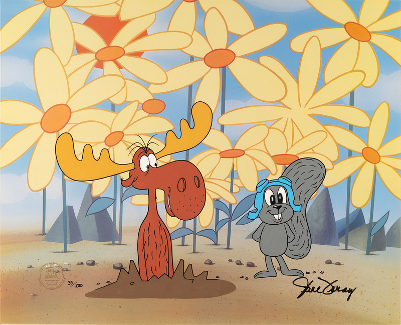 Lot 553 Rocky and Bullwinkle limited edition cel signed by June Foray (Ltd. Ed. #39/200)