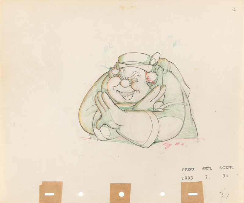 Lot 459 Coachman production drawing from Pinocchio