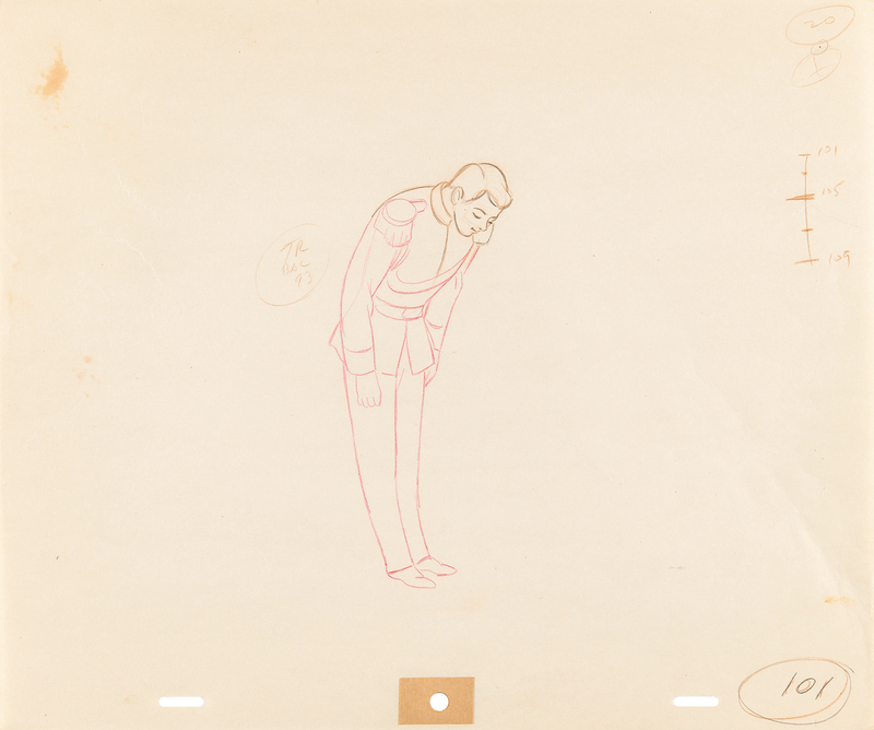 Lot 473 Prince Charming production drawing from Cinderella