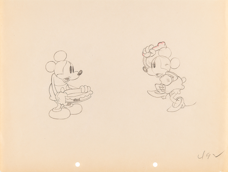 Lot 432 Mickey and Minnie Mouse production drawing from Puppy Love