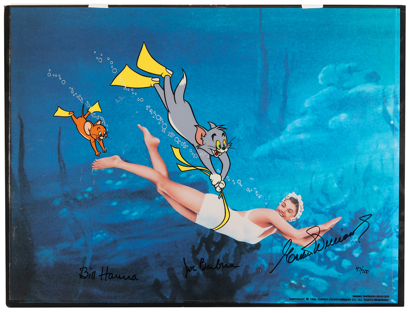 Lot 537 Tom and Jerry limited edition cel signed by Bill from Hanna and Joe Barbera - Dangerous When Wet (Ltd. Ed. #43/500)