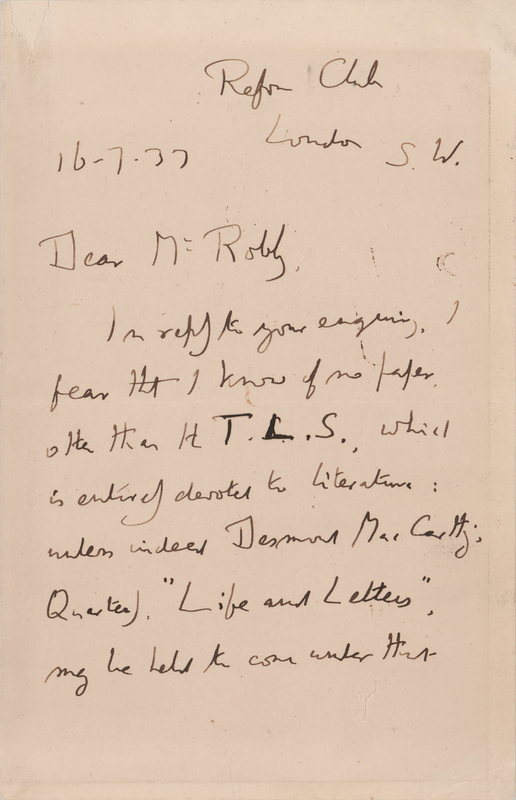 Lot 655 E. M. Forster Autograph Letter Signed