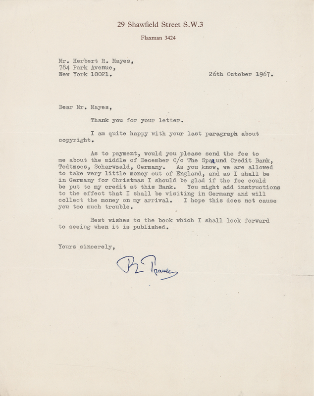 Lot 694 P. L. Travers Typed Letter Signed