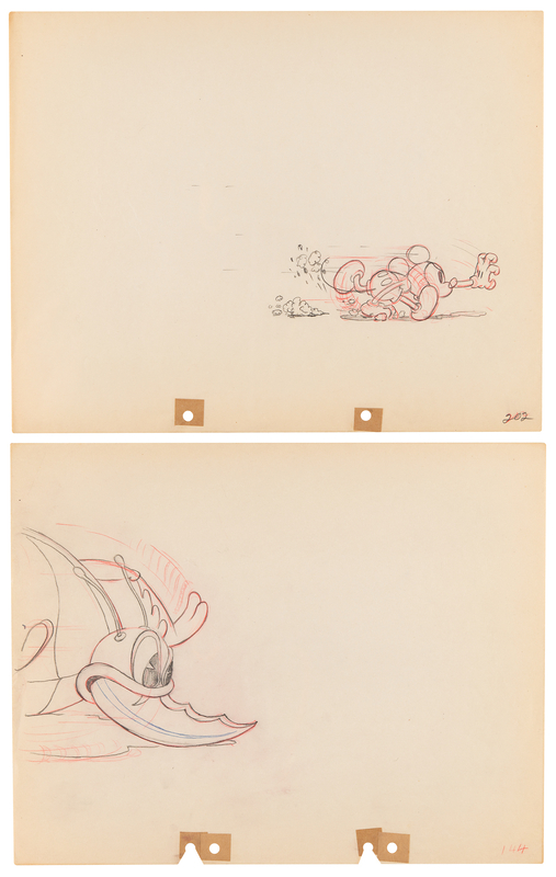 Lot 434 Mickey Mouse and Stag Beetle production drawings (2) from Mickey's Garden