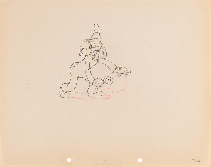 Lot 437 Goofy production drawing from Mickey's Service Station