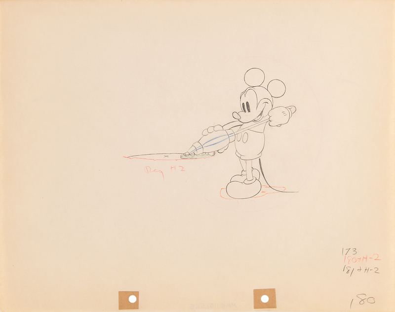 Lot 435 Mickey Mouse production drawing from Mickey's Garden
