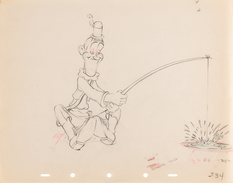 Lot 451 Stan Laurel production drawing from Mother Goose Goes Hollywood