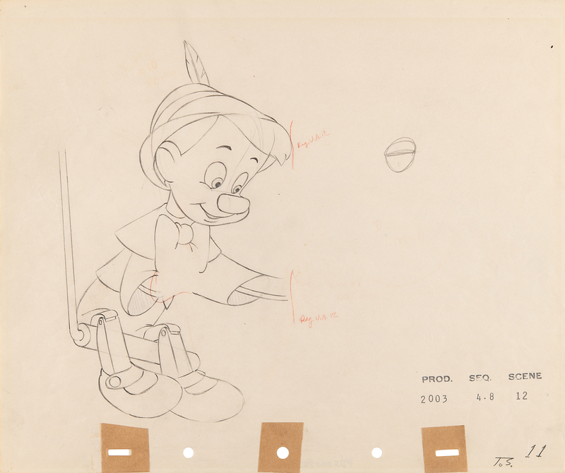 Lot 464 Pinocchio production drawing from Pinocchio