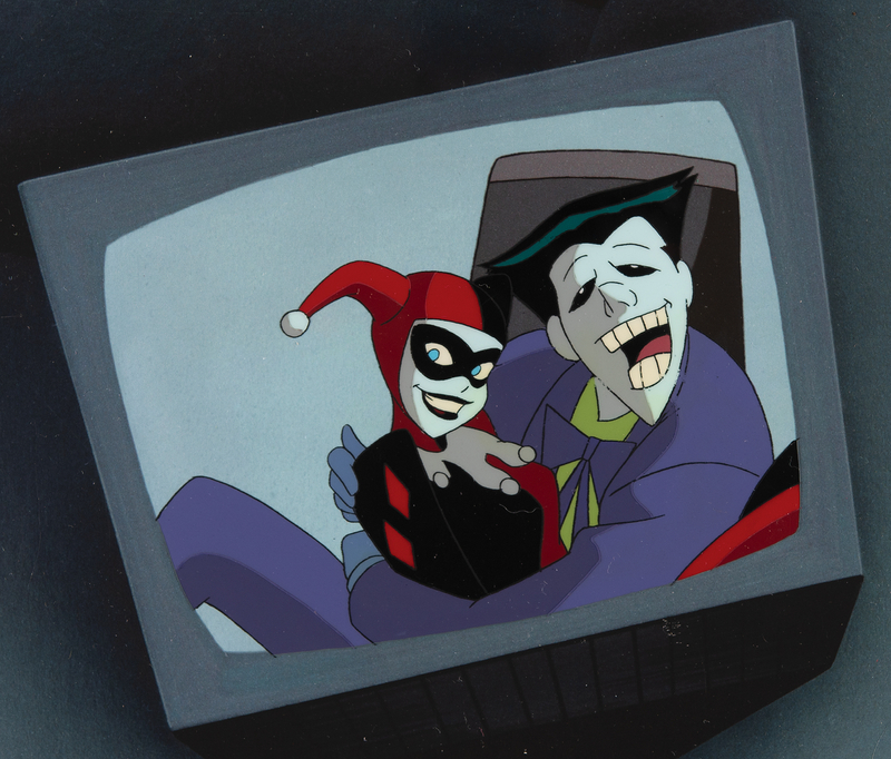Lot 532 Joker and Harley Quinn production cel from Superman: The Animated Series