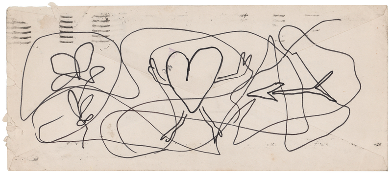 Lot 632 Charles Bukowski Original Doodled Sketch