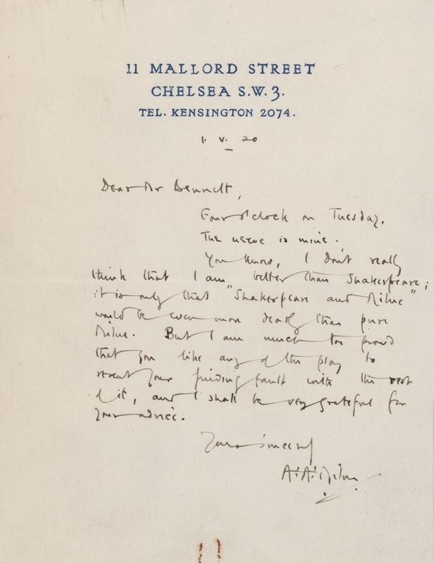 Lot 674 A. A. Milne Autograph Letter Signed: 