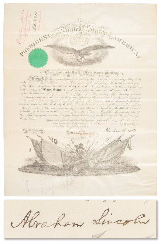 Lot 6 Abraham Lincoln Document Signed as President (March 4, 1864) - An Exceptionally Clean Example
