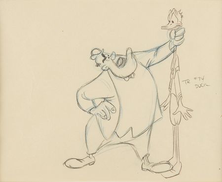 Lot #468 Donald Duck and H. U. Hennessy production drawing from Duck Pimples - Image 1