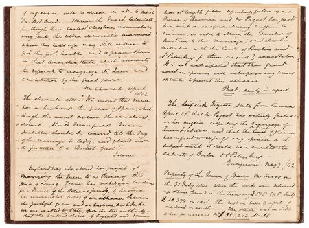 Lot #596 Washington Irving Handwritten Notebook on Politics in Spain, Where He Served as United States Ambassador - Image 9