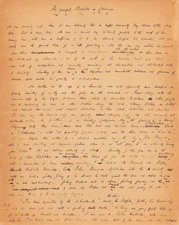 Lot #589 Bret Harte Autograph Manuscript Signed for The Youngest Prospector in Calaveras - Image 2