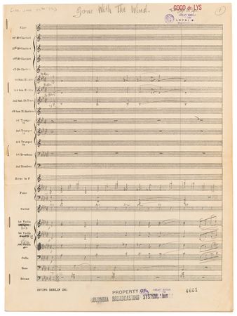 Lot #843 Gone with the Wind: Handwritten Score for the 1937 Radio Program - Image 1