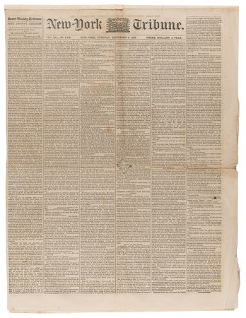 Lot #158 John Brown: New-York Tribune from December 6, 1859, Reporting on Brown's Execution - Image 1