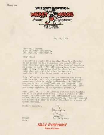 Lot #421 Roy O. Disney Typed Letter Signed - Image 1