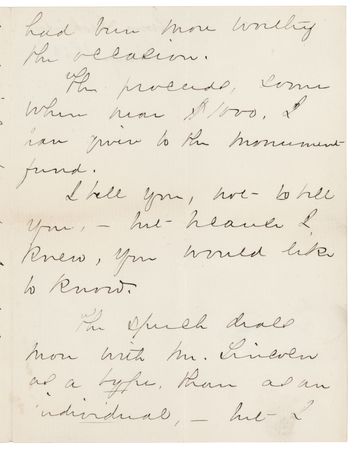 Lot #166 Anna Dickinson Rare Autograph Letter Signed on the Late President (May 8, 1865) - ?The speech deals more with Mr. Lincoln as a type than as an individual, but I certainly try to do him all justice as a man? - Image 2