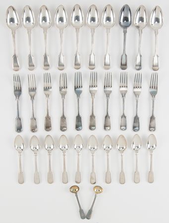 Lot #583. Charles Dickens's Personally-Owned Silverware Set from Gad's Hill Place