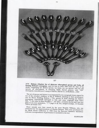 Lot #583 Charles Dickens's Personally-Owned Silverware Set from Gad's Hill Place - Image 3