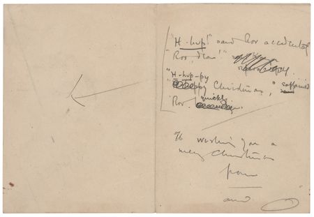 Lot #675 A. A. Milne Original Handwritten Draft for a Christmas Card - Image 1