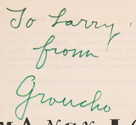 Lot #872 Groucho Marx Signed Book - Memoirs of a Mangy Lover - Image 2