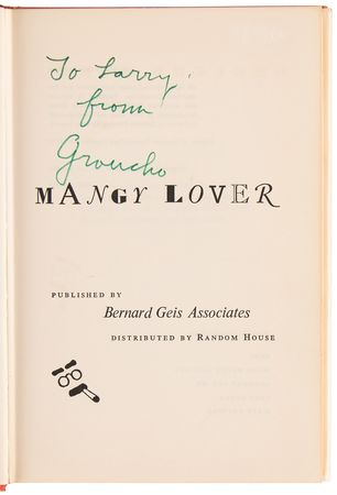 Lot #872 Groucho Marx Signed Book - Memoirs of a Mangy Lover - Image 4