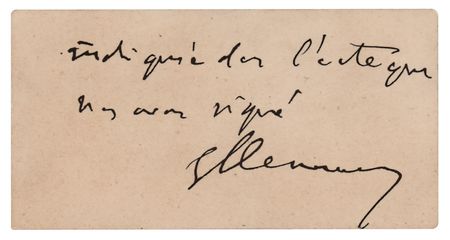 Lot #164 Georges Clemenceau Signed Visiting Card - Image 2