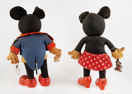 Lot #428 Mickey Mouse and Minnie Mouse (2) Dolls by Knickerbocker Toy Co. (c. 1930s) - Image 2