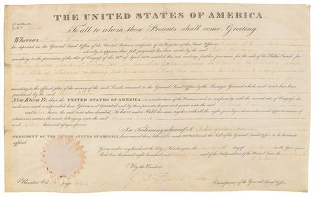 Lot #19 John Quincy Adams Document Signed as President - Image 1