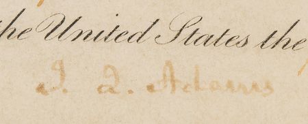 Lot #19 John Quincy Adams Document Signed as President - Image 2